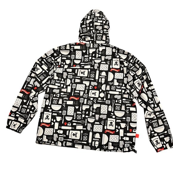 Johnny Cupcakes Packable Hooded Zip Windbreaker, Kitchen Pattern, L - Picture 9 of 10